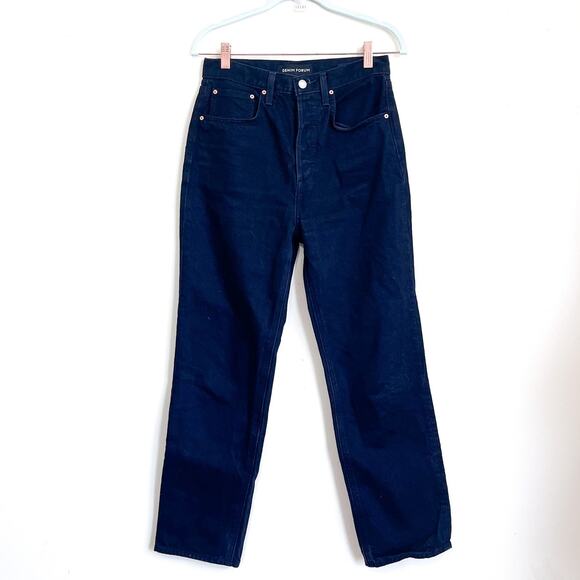 Denim Forum Denim - Denim Forum The Joni High Rise Loose 29L Womens Jeans Button Fly Organic Cotton